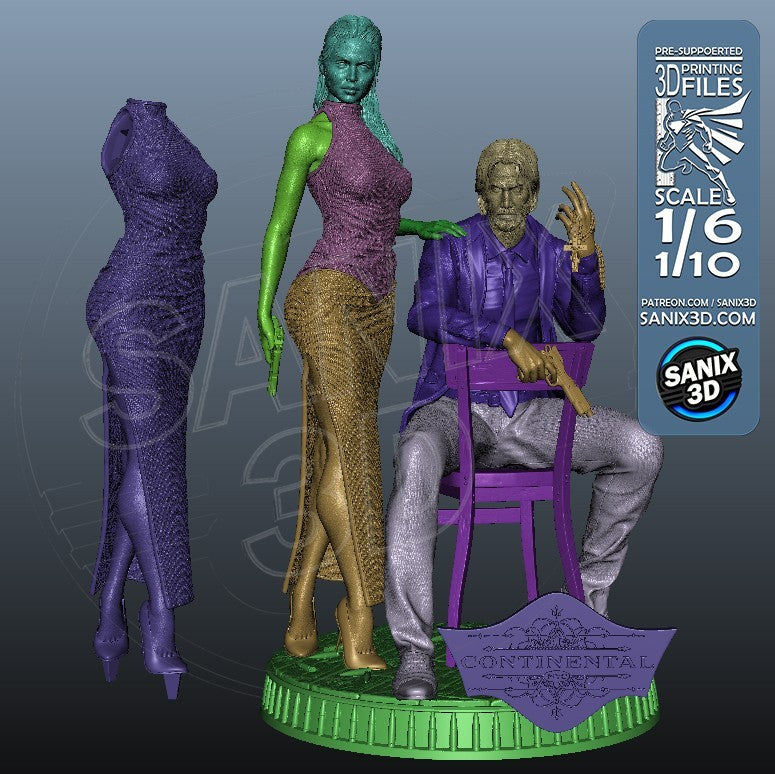 Ballerina - John Wick 1/6, 1/8 or 1/10 Scale Statue 3D Print Model Kit Unpainted