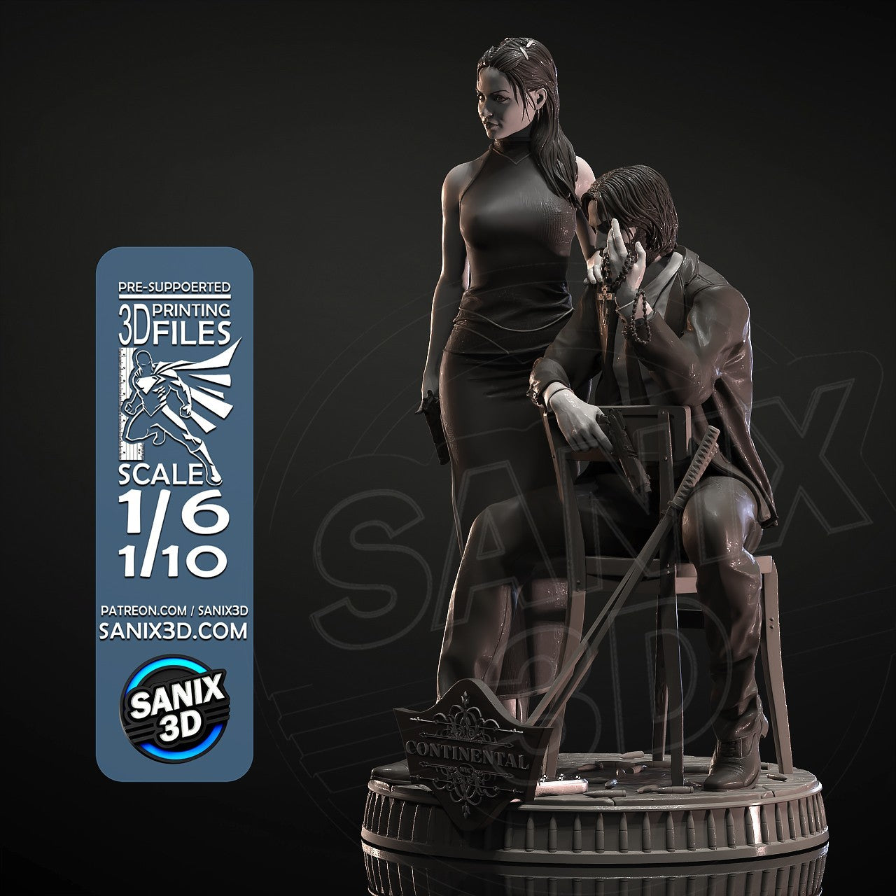 Ballerina - John Wick 1/6, 1/8 or 1/10 Scale Statue 3D Print Model Kit Unpainted