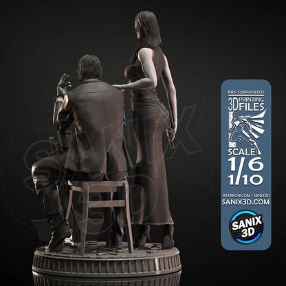 Ballerina - John Wick 1/6, 1/8 or 1/10 Scale Statue 3D Print Model Kit Unpainted