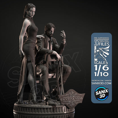 Ballerina - John Wick 1/6, 1/8 or 1/10 Scale Statue 3D Print Model Kit Unpainted