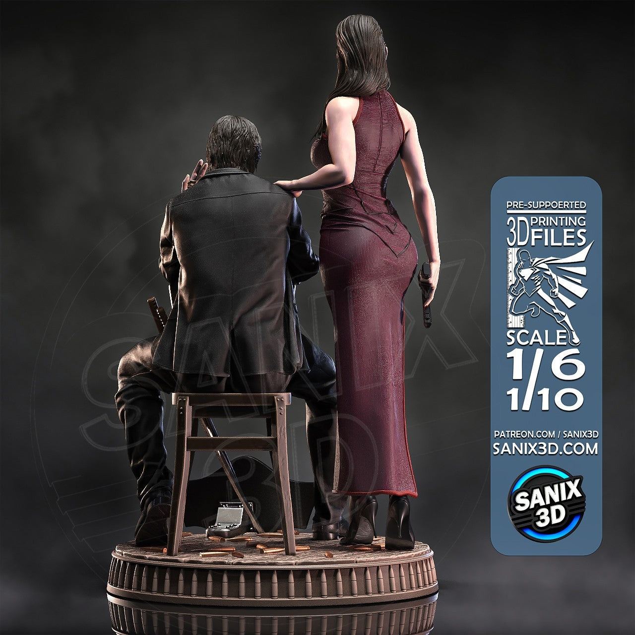 Ballerina - John Wick 1/6, 1/8 or 1/10 Scale Statue 3D Print Model Kit Unpainted