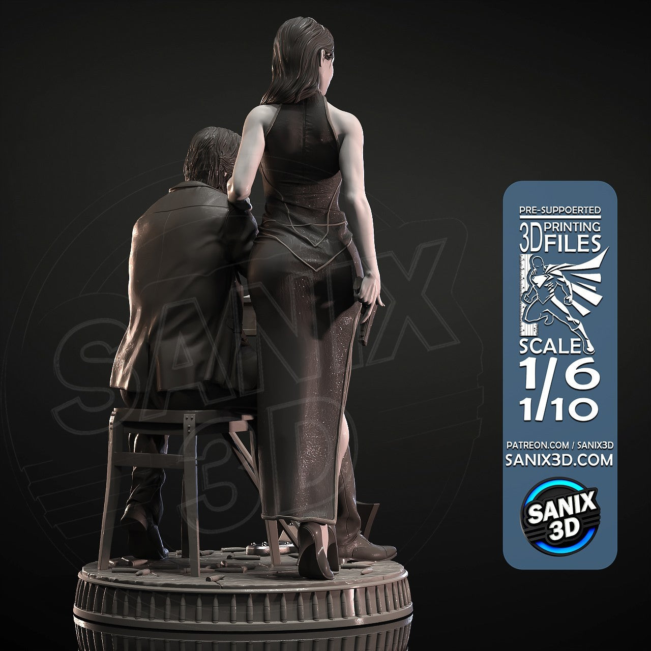 Ballerina - John Wick 1/6, 1/8 or 1/10 Scale Statue 3D Print Model Kit Unpainted