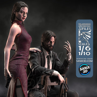 Ballerina - John Wick 1/6, 1/8 or 1/10 Scale Statue 3D Print Model Kit Unpainted