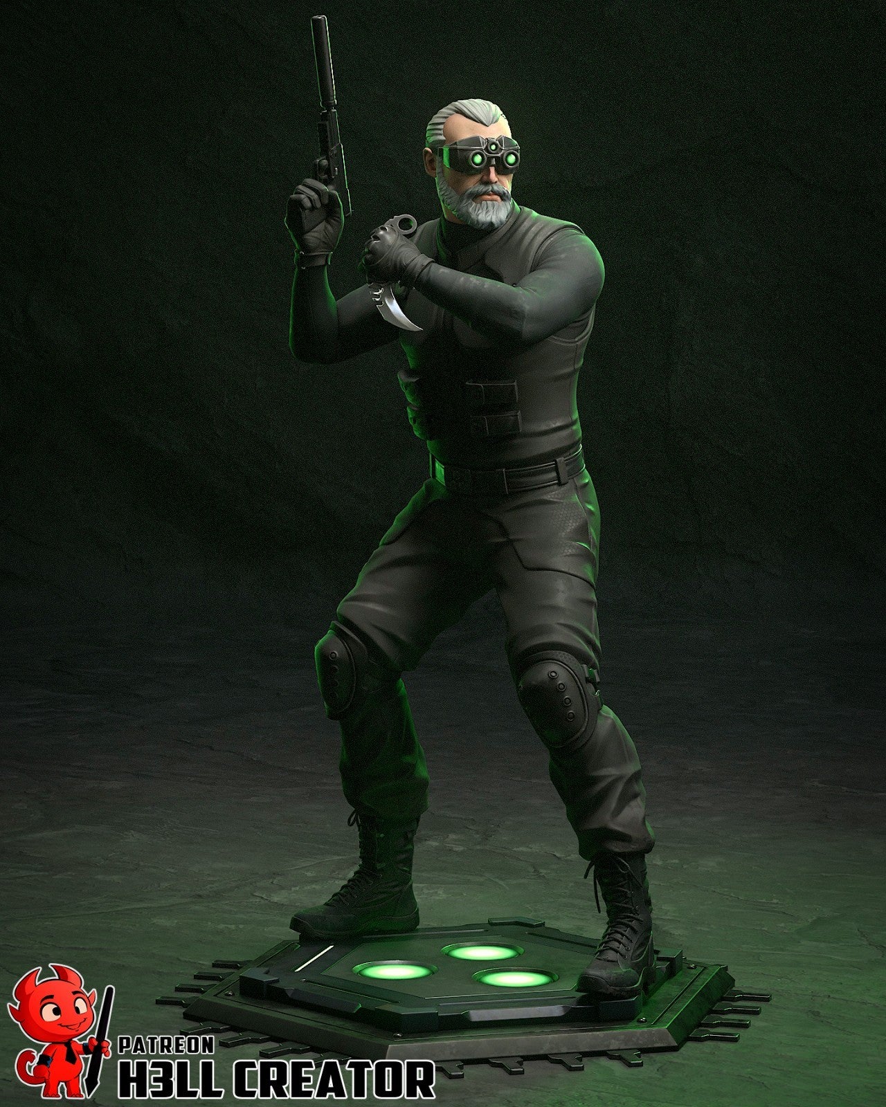 Sam Fisher - Splinter Cell 1/10 Scale Statue 3D Print Model Kit Unpainted